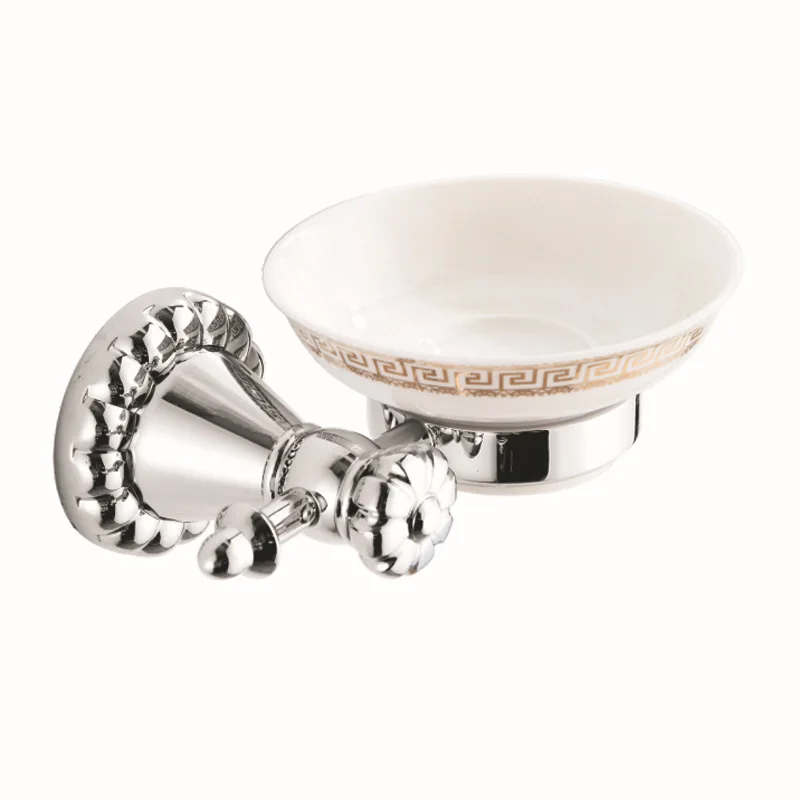 only soap dish Хромированный полированный Твердый латунный настенный держатель для полотенец для ванной комнаты - Цвет: only soap dish
