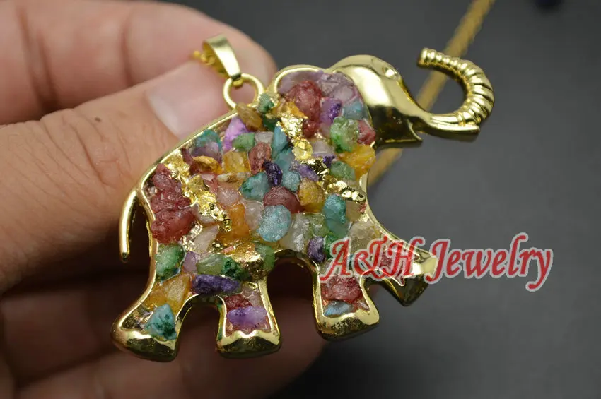 5 шт. Новое поступление Большой браслет со слоном золотистого цвета 35x60 мм с