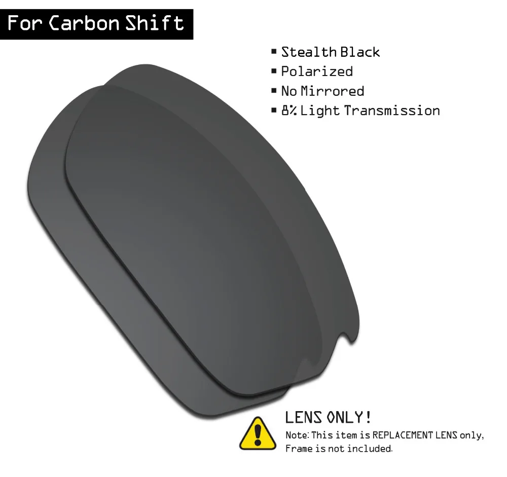 SmartVLT Polarized Sunglasses Replacement Lenses for Oakley Carbon Shift - Stealth Black