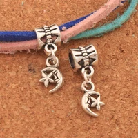 moon star big hole beads 22 5x7mm 21pcs zinc alloy dangle fit european bracelets jewelry diy b146