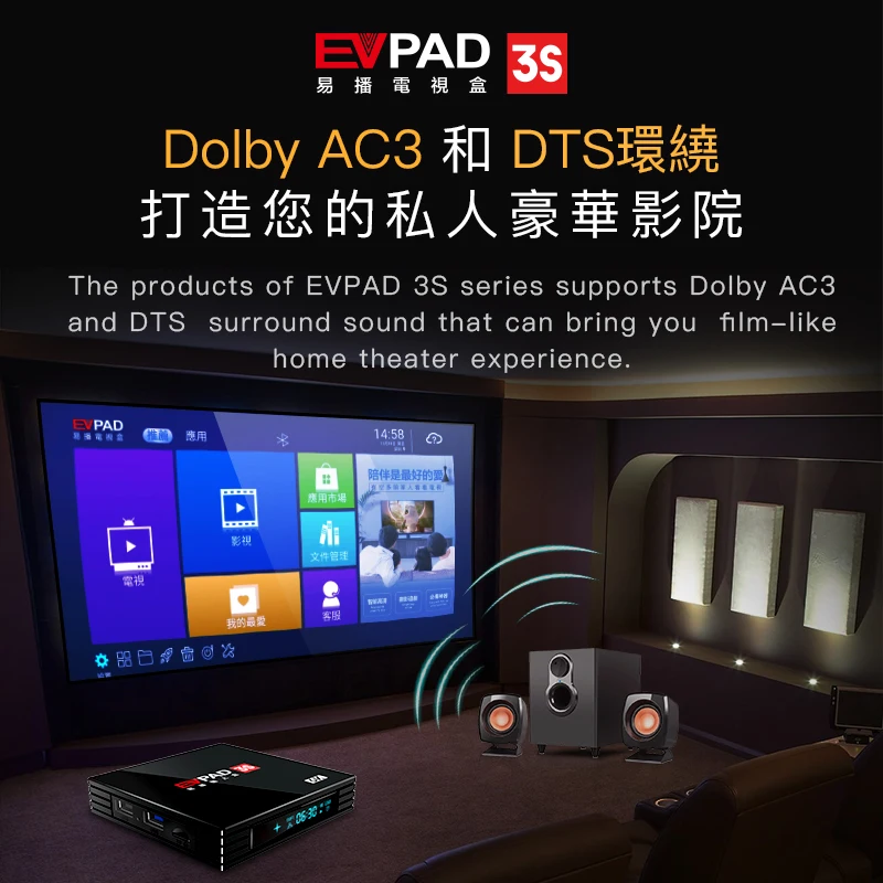 EVPAD 3 3S 3Plus 3Max+ Android ТВ-приставка с клавиатурой ТВ-приставка поддержка BT wifi волоконная ТВ-приставка
