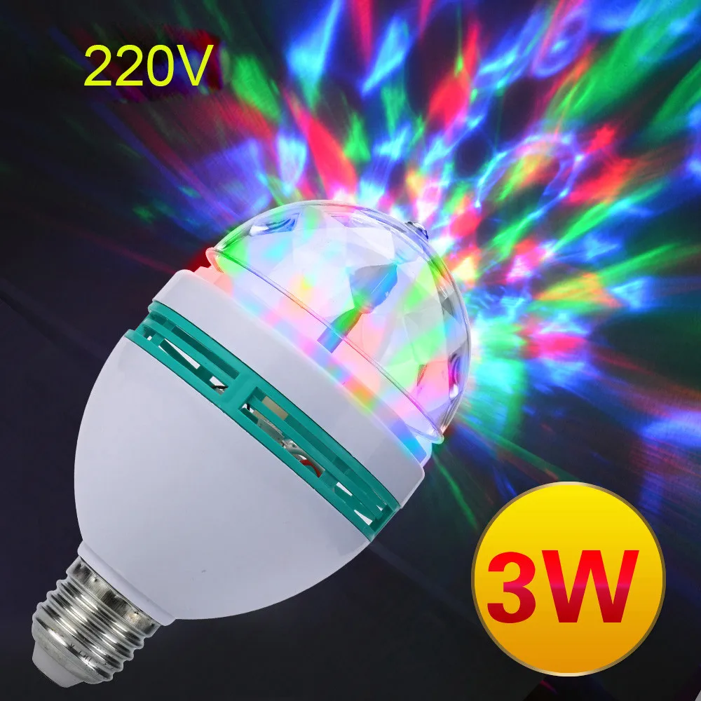 E27 3W AC220V Colorful Rotating Bubble Stage Light Disco DJ Party Bar KTV Lighting Bulb Laser Wall Washer Spot | Лампы и освещение