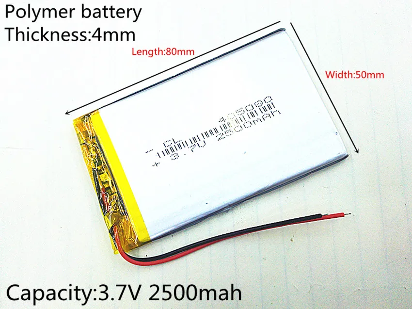 Celdas de batería recargables de iones de litio 3,7, 2500 V, 405080 mAh, para Mp3, MP4, MP5, GPS, PSP, bluetooth móvil