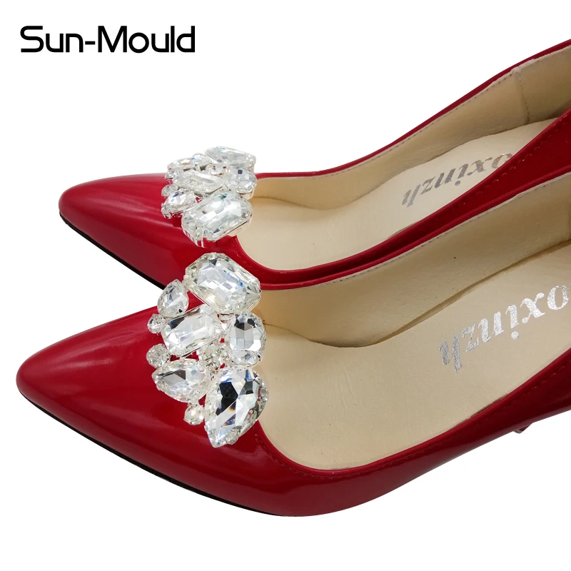 Diy Женская обувь Стразы Цветочная пряжка зажим Свадебная букет украшения