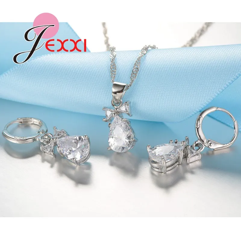 Элегантные свадебные серьги-подвески в виде капли воды из стерлингового серебра