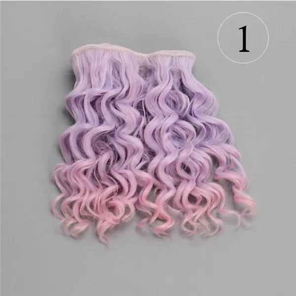 Color 01 15 см кукольные волосы для 1/3 1/4 1/6 BJD diy кукла натуральные волнистые кукольные парики деревья молочный Шелковый парик термостойкие высокотемпературные кукольные волосы - Цвет: Color 01