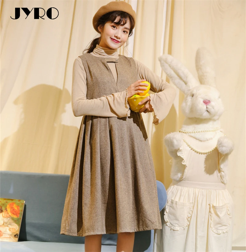 Jyro бренд Ранняя весна новый плиссированные шерстяное платье без рукавов Для