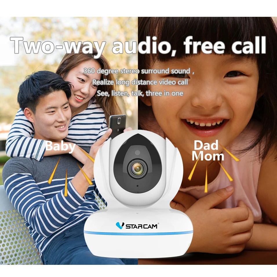 Vstarcam Радионяня Камера 4 МП Full HD WiFi Romete BeBe Baba электронная няня ночное видение