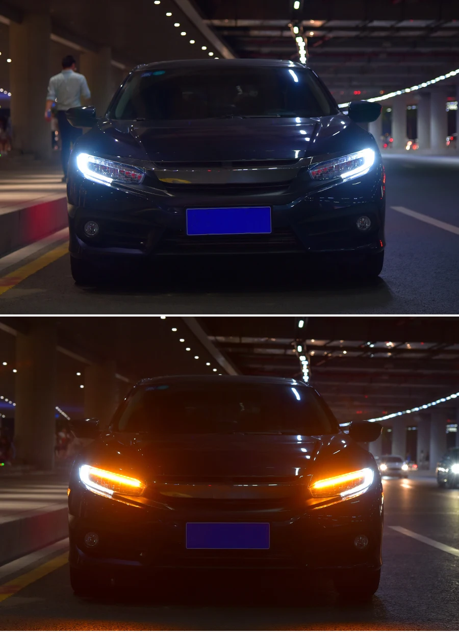 Головной светильник в сборе для Honda Civic полный светодиодный светильник светодиодный дневной ходовой светильник