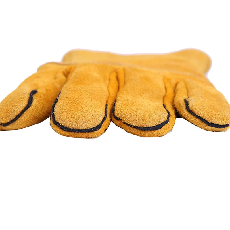 14-дюймовые кожаные перчатки для сварки анти-режущие термостойкие огнеупорные