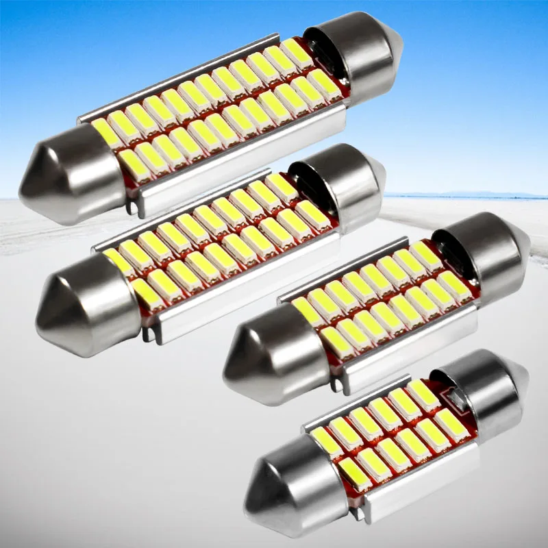 100 шт. 31 мм 36 39 42 C5W 12 16 20 24 SMD 4014 светодиодный CANBUS без ошибок автомобильный купол