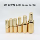 10 мл 15 мл 20 мл 30 мл 50 мл 100 мл бутылка из золотого стекла с алюминиевым распылителем, флакон с распылителем для эфирных масел