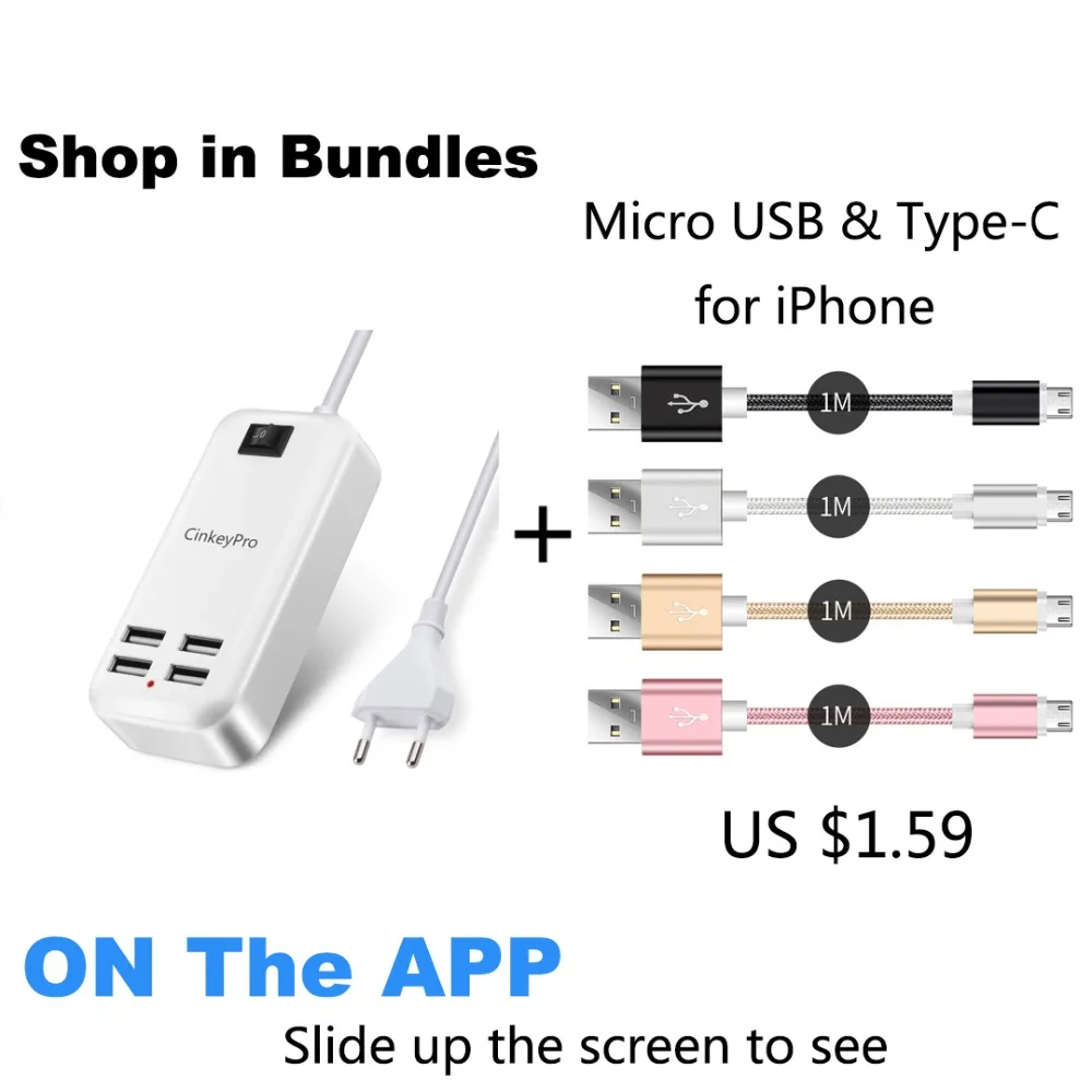 Cinkeypro ЕС Plug 4 порта несколько зарядное устройство USB 15 Вт 3A Smart адаптер мобильного