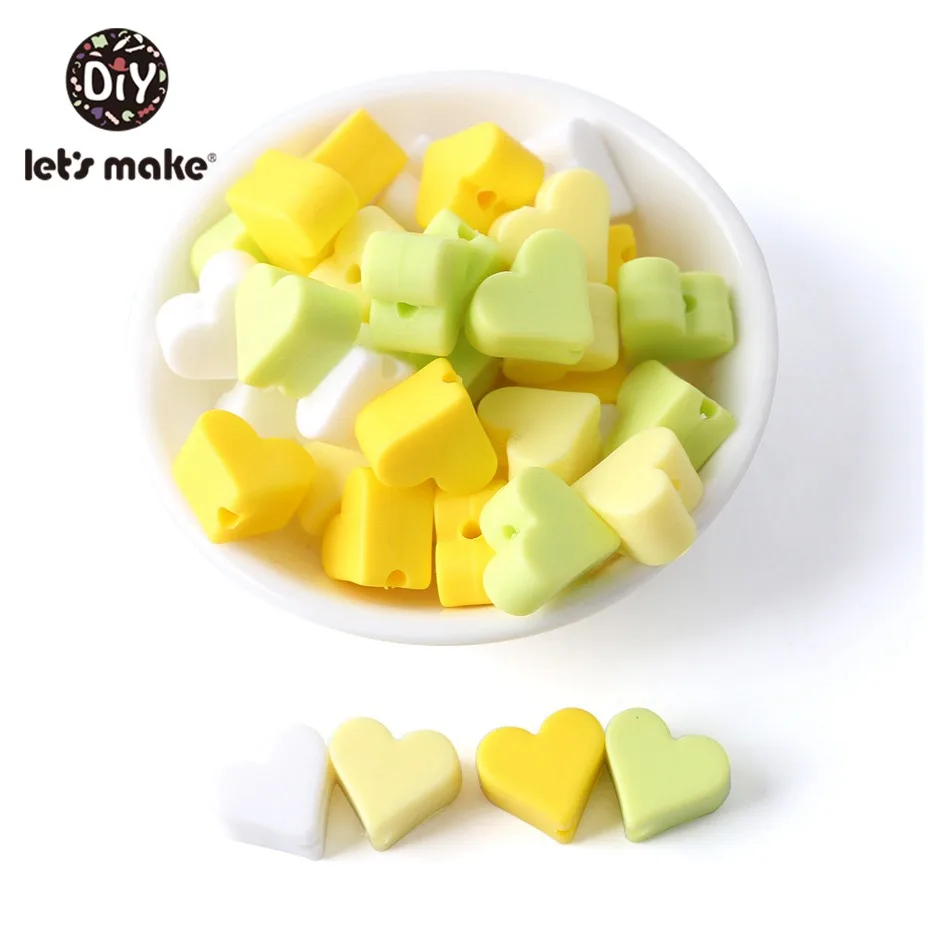 Pineapple Heart Давайте сделаем пищевой 20 шт силиконовый Прорезыватель для зубов из бусин мини-браслет сердце DIY Ювелирные изделия Детские Прорезыватели круглые бусины 12 мм Детские Прорезыватели - Цвет: Pineapple Heart