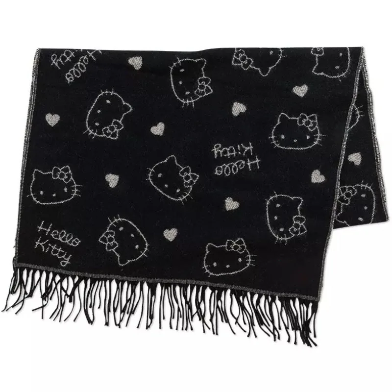 Women Hello Kitty Scarf Double Side Character Print Long Wrap Shawl 200*70cm 2 Color | Аксессуары для одежды