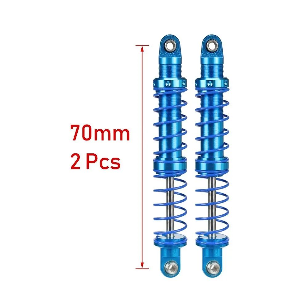 70mm 2pcs Масляный Регулируемый 80 мм, 90 мм, 100 мм, 110 мм, 120 мм, металлический амортизатор для 1/10 Rc автомобилей, запчасти для грузовиков, гусеничный осевой Scx10 Trx4 D90 - Цвет: 70mm 2pcs
