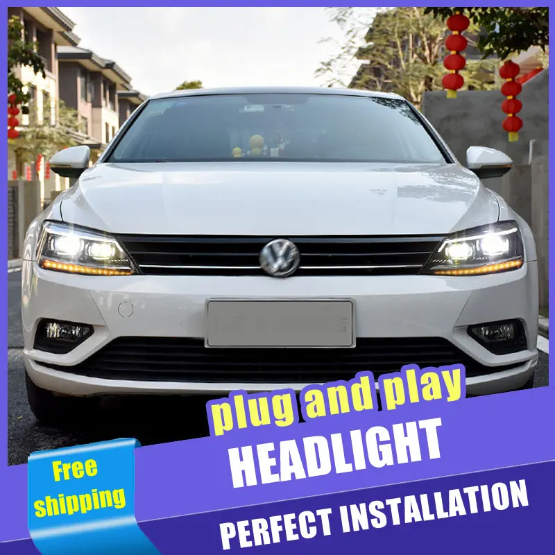 

2PCS Car Style LED headlights for Volkswagen Lamando 15-18 for head lamp LED DRL Lens Double Beam H7 HID Xenon bi xenon lens