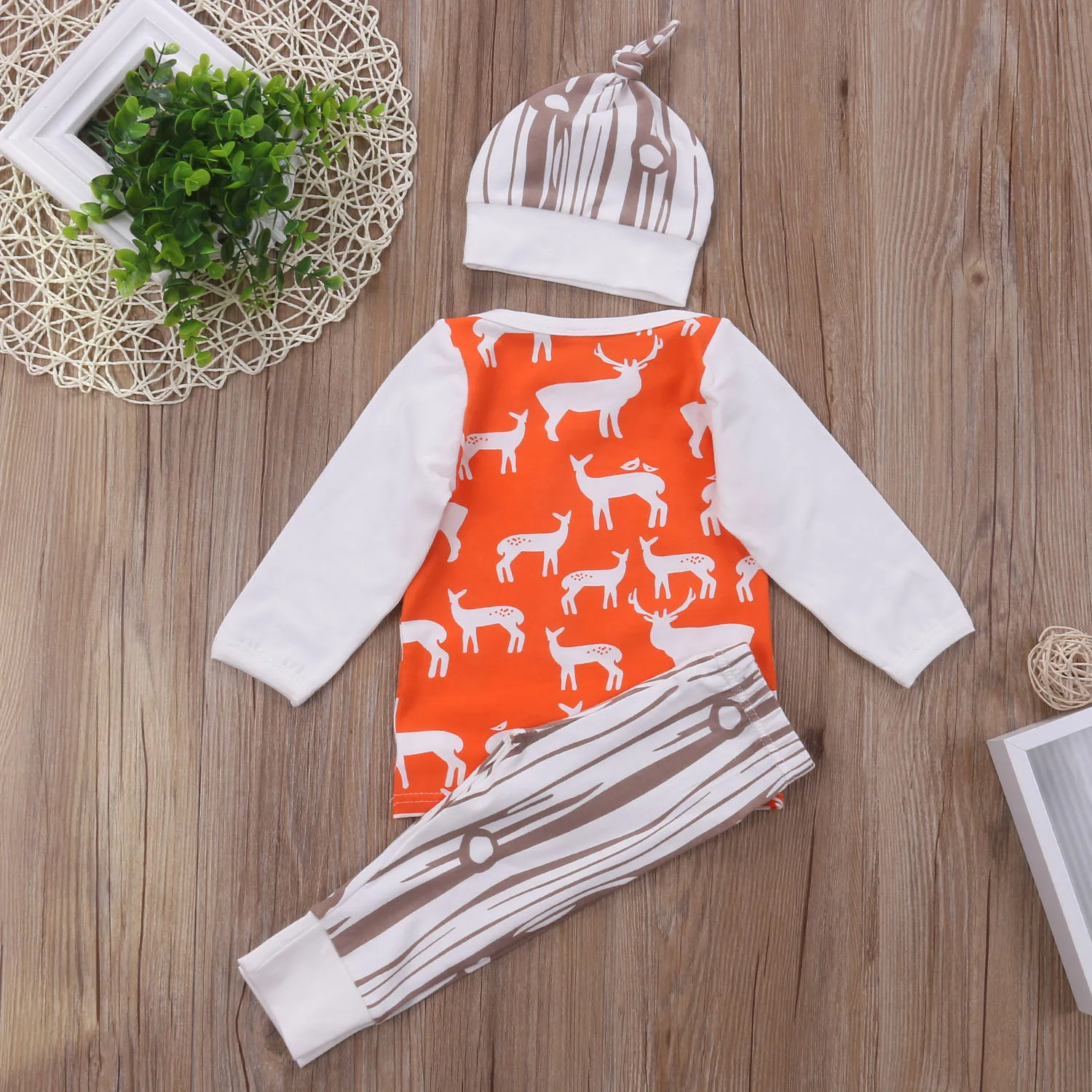 Комплект одежды из 3 предметов для новорожденных мальчиков и девочек топы с