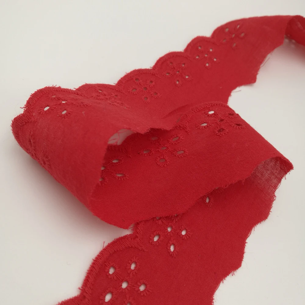 Красный жаккардовый для платьев ручной работы размером 40 мм ширина 4 см 2 ярда|lace