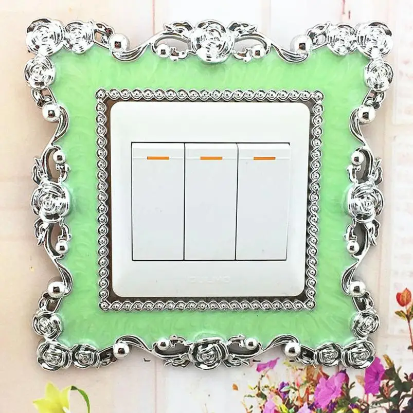 Wall Sticker Living room bedroom background Modern Home Switch Cover Square Shape Light Socket Stickers Room Apr26 | Дом и сад