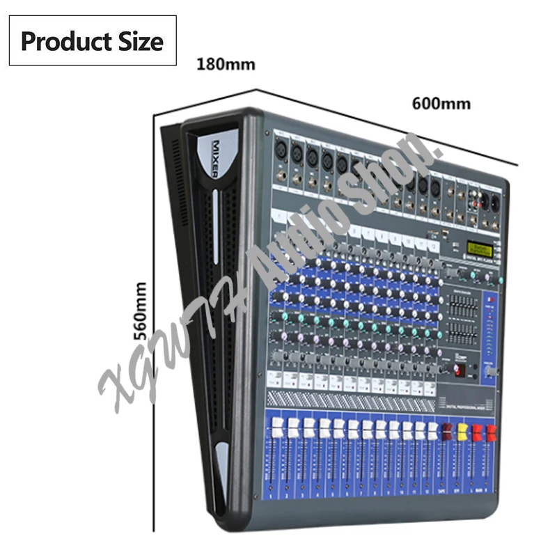 

12 Channel Digital Audio Amplifier Mixer with Bluetooth MP3 USB +48V Phantom Power Professional Microphone Sound Mixing Console