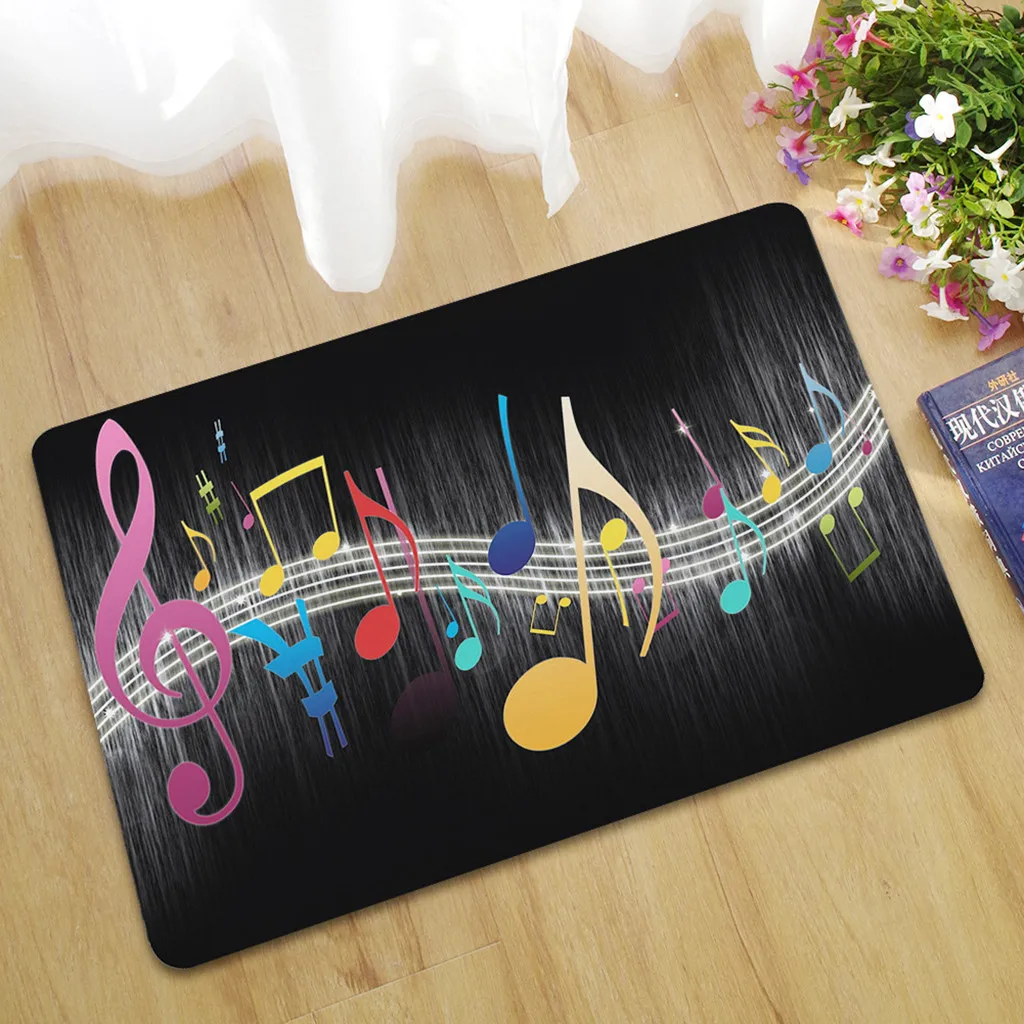 New Music Kitchen Carpet Door Mat Polyester Note Printing Flannel Bathroom Area Rugs Translucidus 19Jan17 P40 | Дом и сад