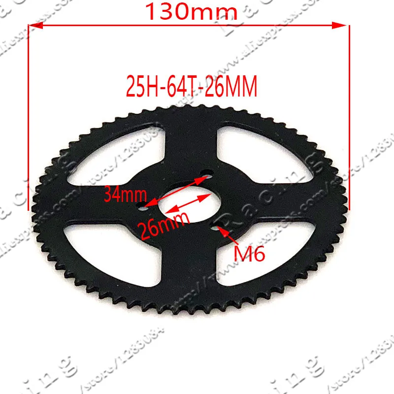 Задняя звездочка 60 62 64 66 68 70 72 74 76 78 80 T зуб 25H 26 мм Мини Мото ATV Quad Dirt Pit Pocket Bike Chopper 47CC