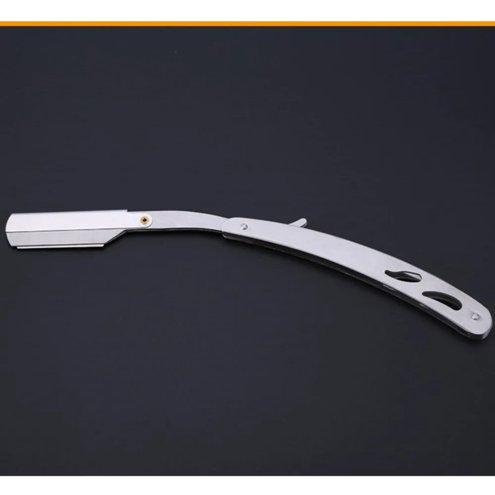 ZY Парикмахерская прямой край бритва Складная Опасная борода из нержавеющей