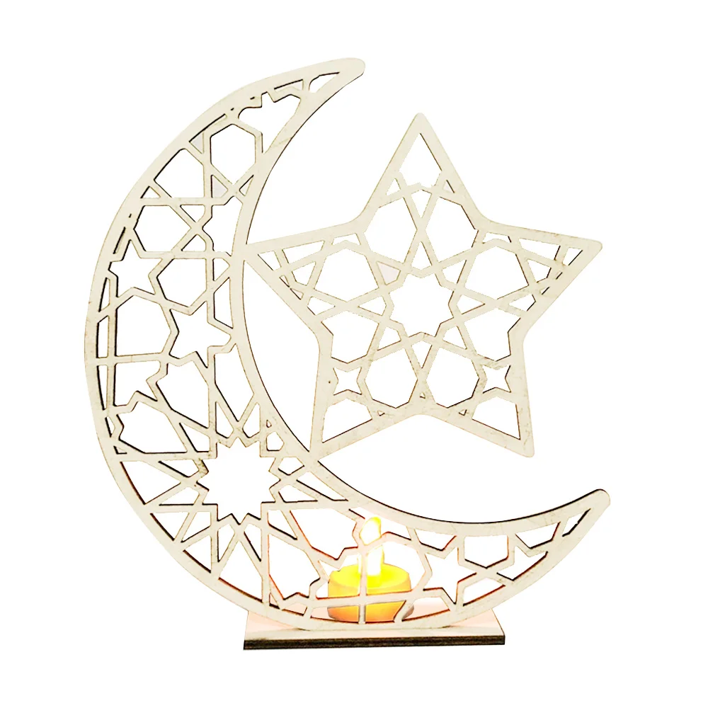 Рамадан деревянный Eid лампа СВЕТОДИОДНЫЙ Tealight фестиваль Набор для изготовления