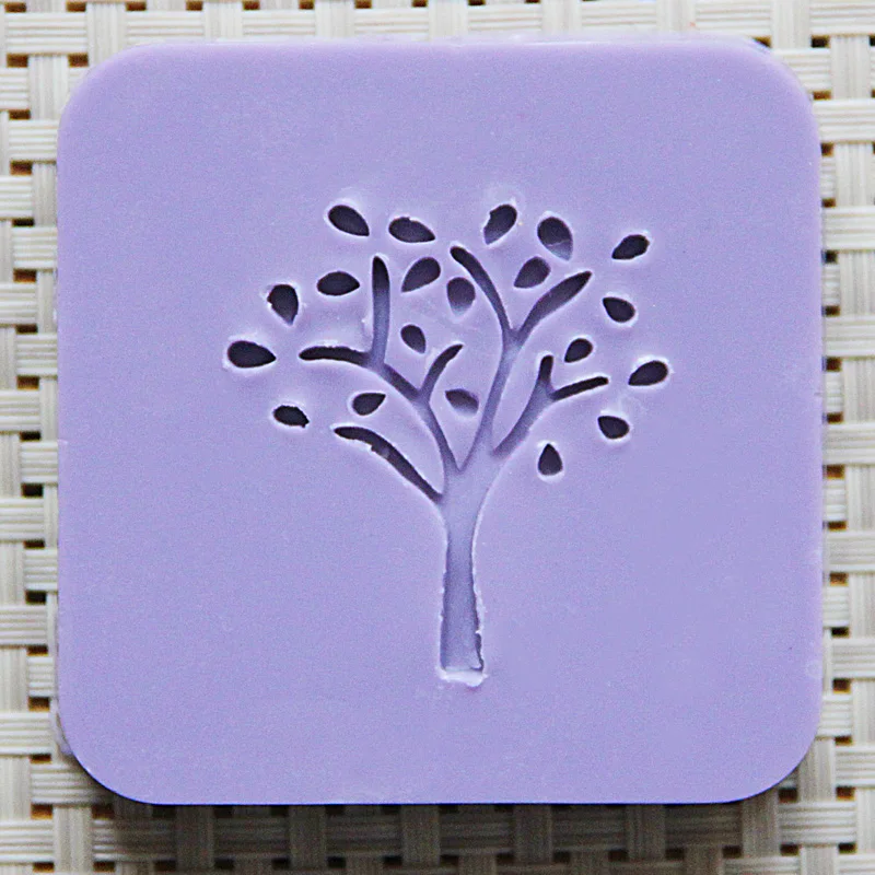 free shipping natural handmade acrylic soap seal stamp mold chapter mini diy tree patterns organic glass 0163 | Канцтовары для