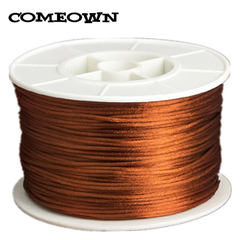 Color 13 COMEOWN 1 мм 100 ярдов/рулон мягкой атласной трещотки Шелковый макраме нейлоновый шнур китайский узел Бисероплетение нить DIY ювелирных изделий Шнуры - Цвет: Color 13