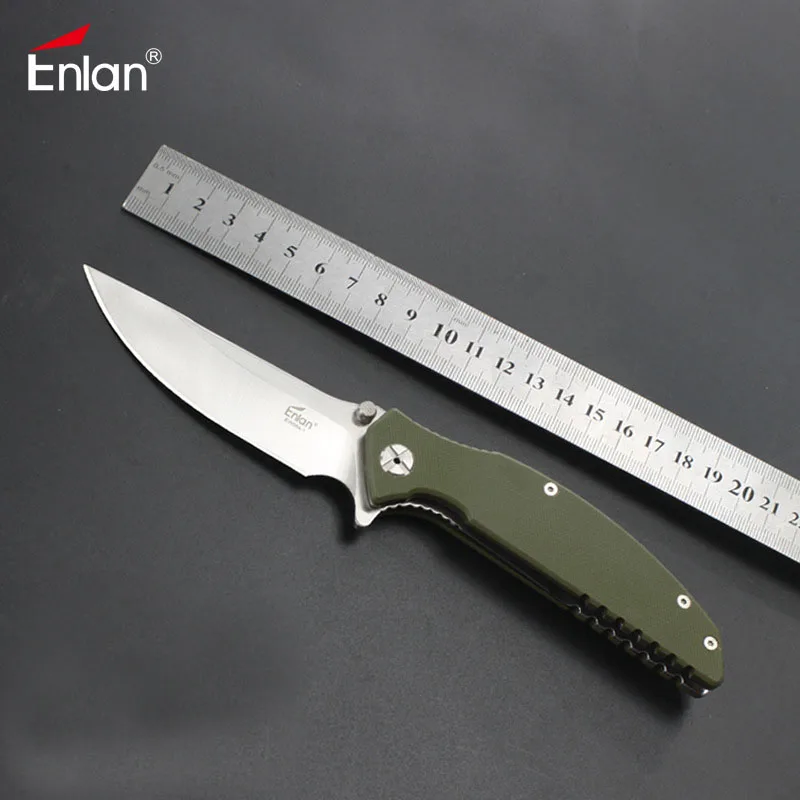 

ENLAN EW054 Folding Knife 8Cr13Mov Blade G10 Handle Knives With Hanging Clip Camping Survival Bushcraft Hunting EDC Pocket Knife