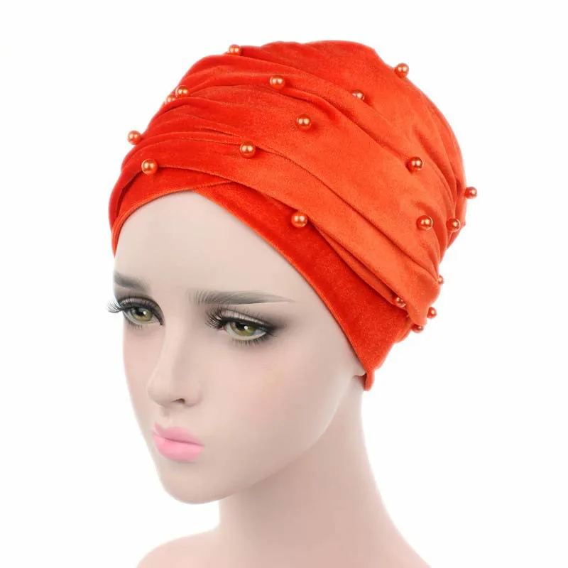 Velvet Muslim Women Scarf Hijabs Hat Luxury Beading Long Magic Turban Inner India Hair Accessories | Тематическая одежда и