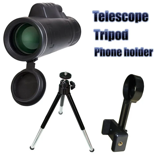 Черный TOKOHANSUN 40X Zoom Монокуляр телескопический объектив для мобильного телефона 40x60 для смартфонов Iphone Xiaomi Объективы для камер для охоты на открытом воздухе - Цвет: Черный