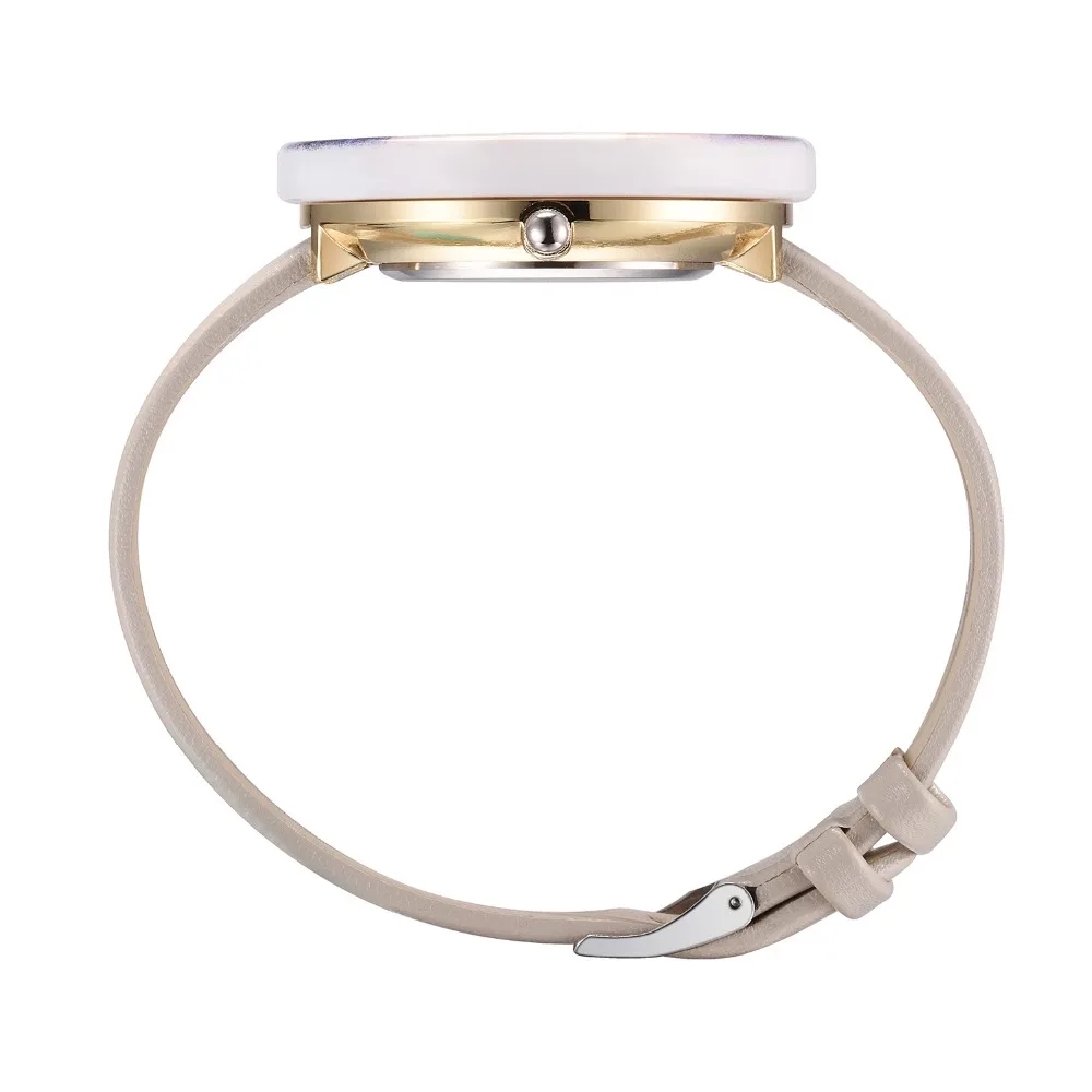 Новый стиль V6 часы модные кварцевые керамический корпус кожаный ремешок