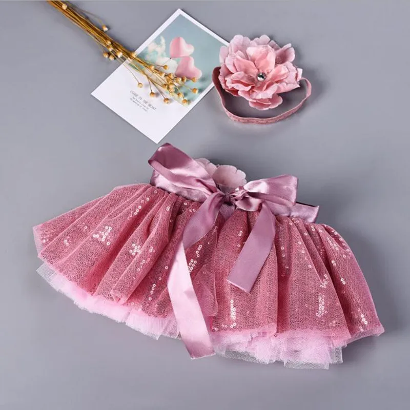 Розовая детская одежда с блестками для фотосъемки надувная юбка новорожденных