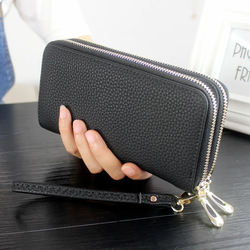 Для женщин кожа длинные женские кошельки кредитной держатель для карт молния