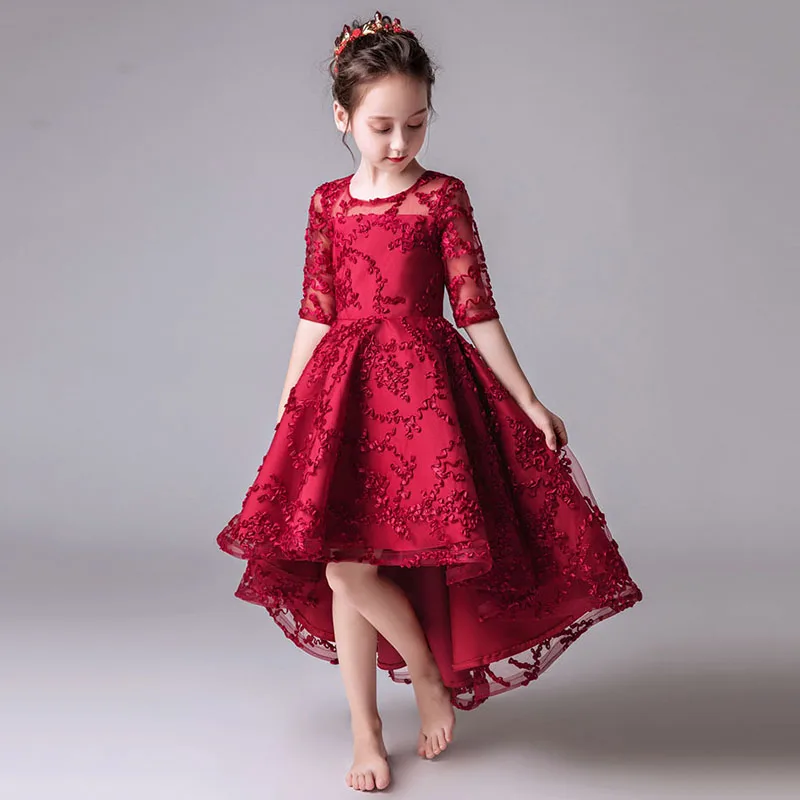 Платья с цветочным узором для девочек на свадьбу короткое вечернее платье