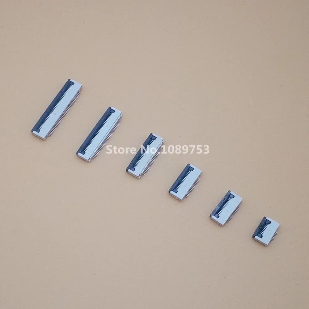 

10Pcs FFC FPC Connector socket 0.5MM Clamshell Bottom Contact Type 4P 6P 8P 10P 12P 14P 18P 20P 22P 24P 30P 32P 36P 40P 50P 60P