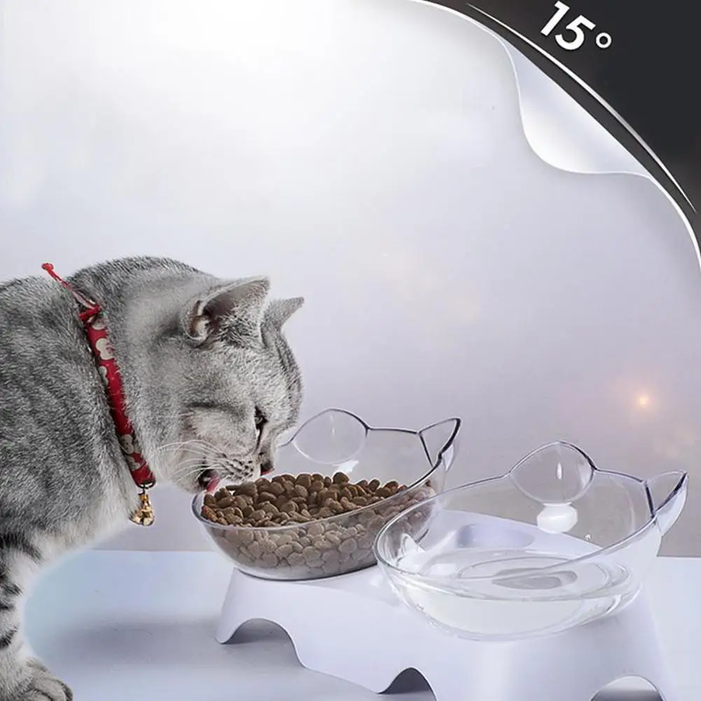 Миска для кормления домашних животных кошачьи ушки косой одиночный/двойной