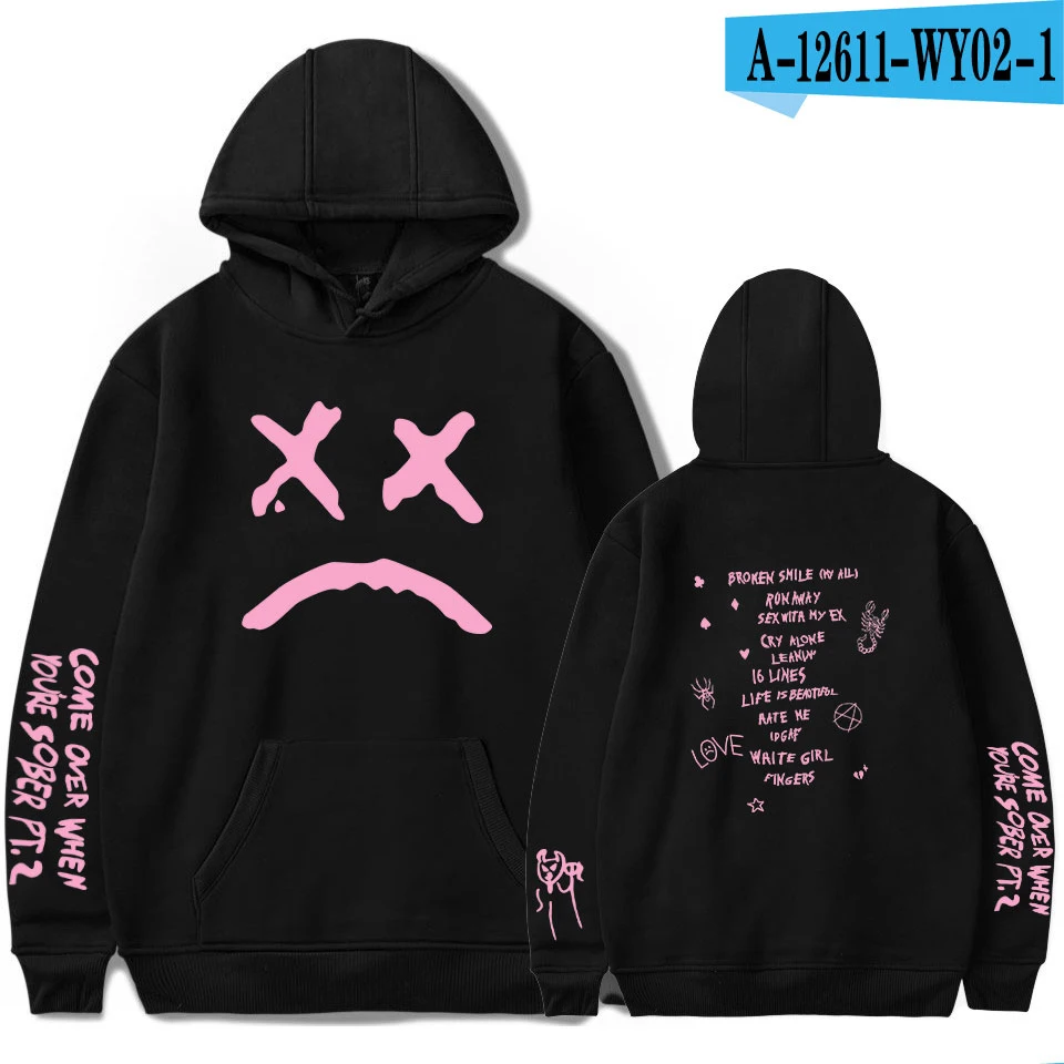Горячая новинка Мужская толстовка lil peep с принтом, сохраняющая тепло, Женская Черная Толстовка для отдыха для мальчиков/девочек, мягкая хлопковая толстовка lil peep, толстовки, свитшоты - Цвет: black