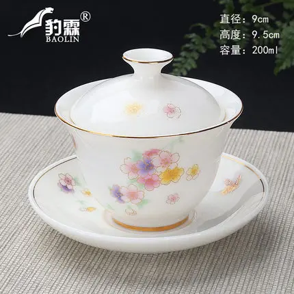 Большой керамический чайный костюм Gaiwan чайная чашка Цзиндэчжэнь Селадон тюрен