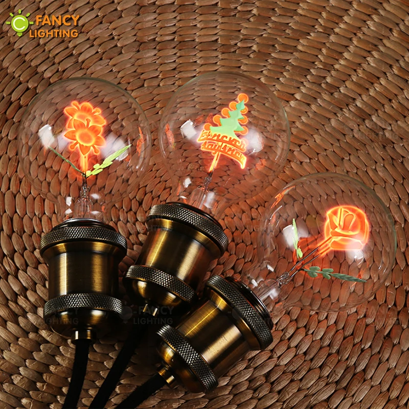 Винтажная декоративная лампа накаливания G80 Ретро E27 220V Праздничная для подарка