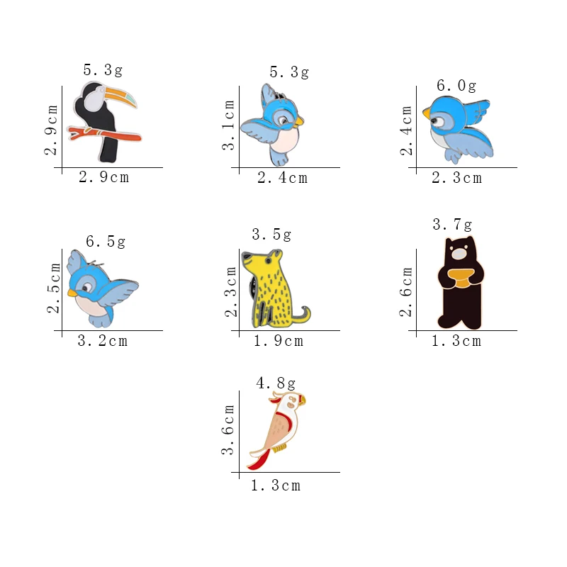 Эмалированный Детский рюкзак с синими птицами медвежатами собаками милыми