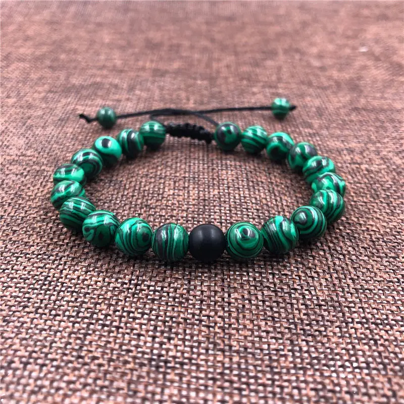 2 шт./компл. Набор браслетов из натурального камня 8 мм|Браслеты с шармами| |