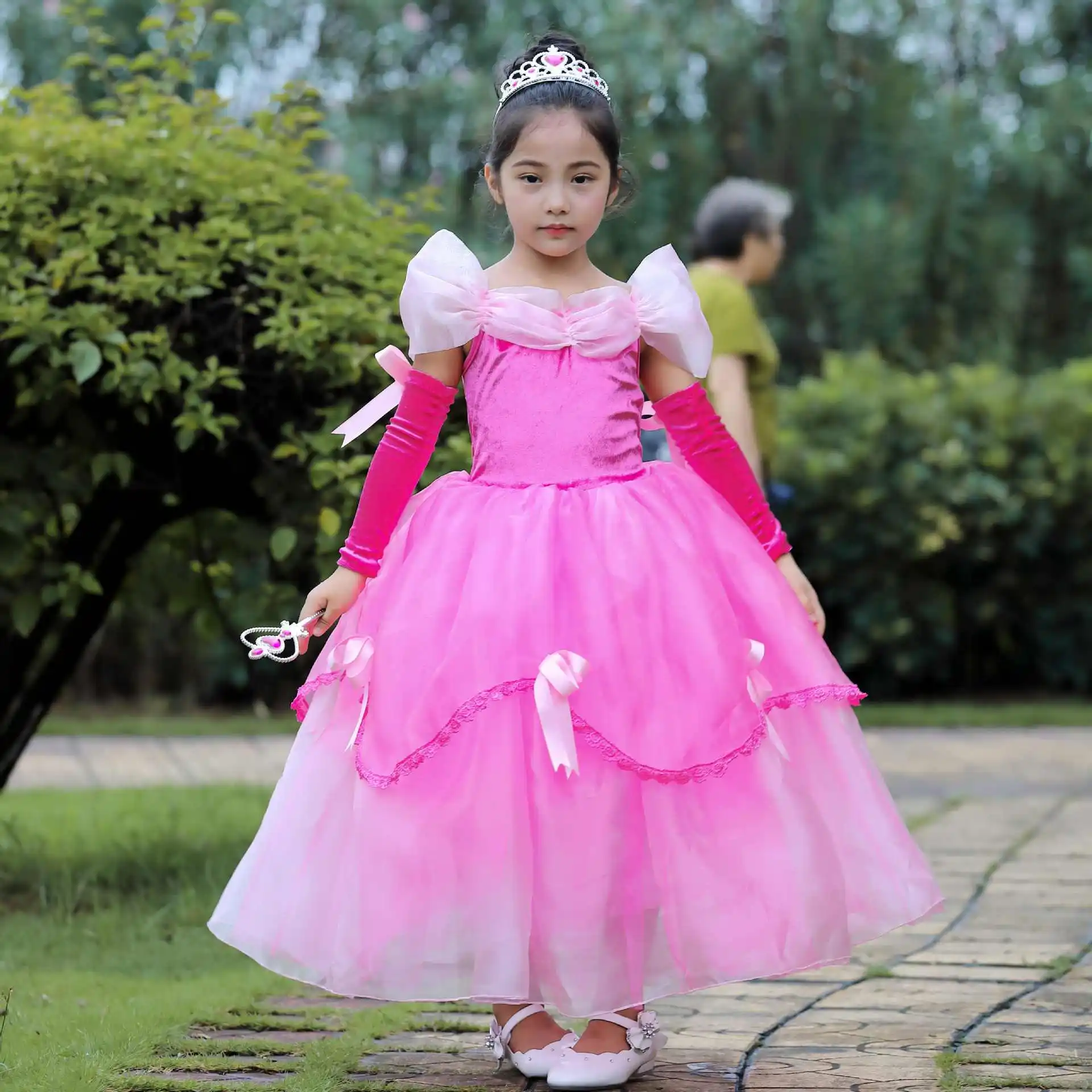 Pink dress FINDPITAYA/платье для девочек «Красавица и Чудовище»; костюм Белль; детское рождественское платье Эльзы; детское платье на бретельках; платье подружки невесты на выпускной - Цвет: Pink dress