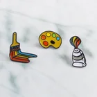 Новые инструменты для рисования, палитра, кисть в форме трубки, искусство радуги, эмалированная булавка, подарок для художника, Детский рюкзак, аксессуары для рубашек