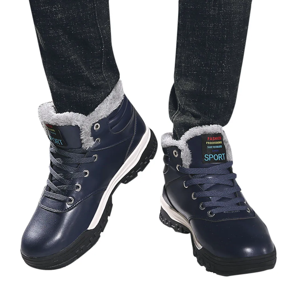 2019 Men's winter Spring Boots Snow boots Fashion Leisure Men Working Shoes Round Head Keep Warm Non-Slip Wear resistant | Обувь