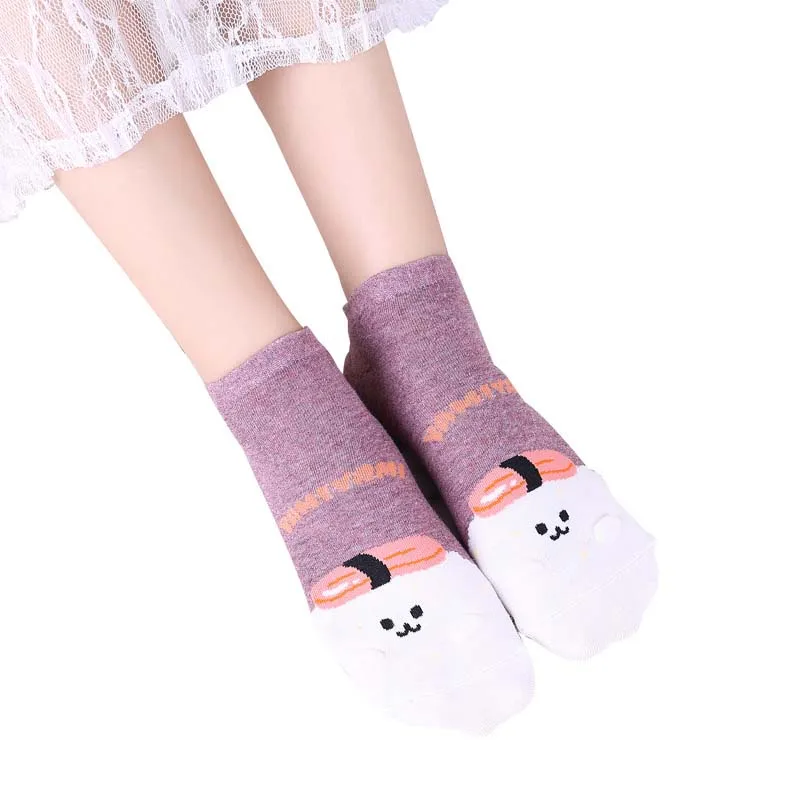 Новые короткие хлопковые носки с закрытым носком героями мультфильмов женские
