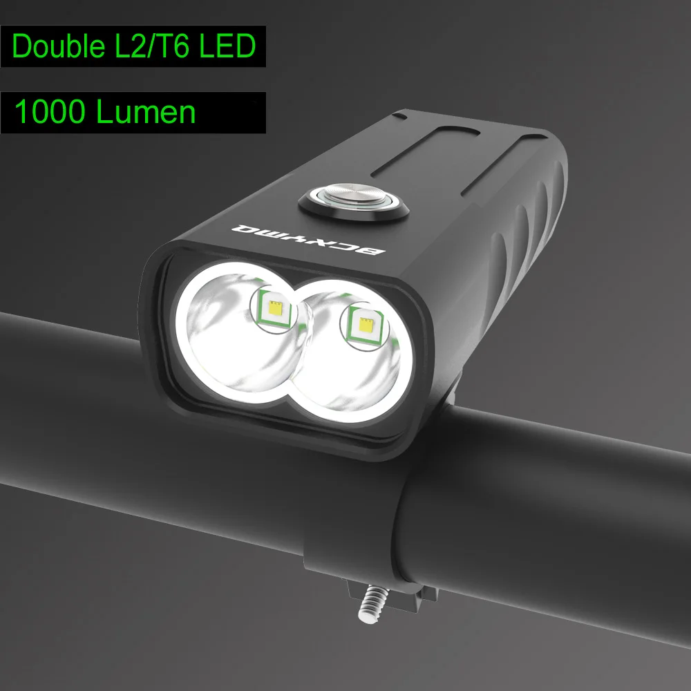 Высокая Ёмкость велосипед света 1000 Lume Встроенный Батарея USB Перезаряжаемые